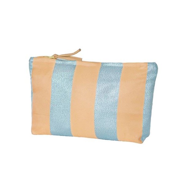 Pouch "Stripe" - nude/turqoise