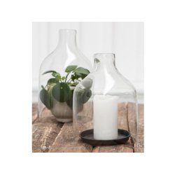 Rund metalbakke - sort - flere strrelser 