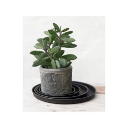 Rund metalbakke - sort - flere strrelser 