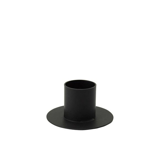 Lysestage sort - til lys  2,8 cm.