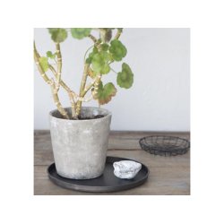 Rund metalbakke - sort - flere strrelser 