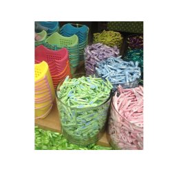 Tjklemme - Transp. grn med lysegrn blomst