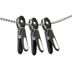 Tjklemme - Sort med hvid blomst