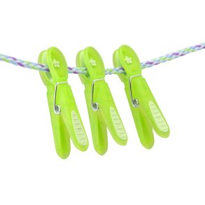 Tjklemme - Transp. grn med lysegrn blomst