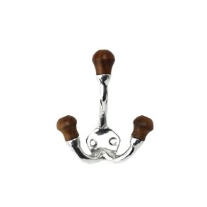 Knage med tre arme - blank m. trknopper