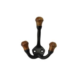 Knage med tre arme - sort m. trknopper