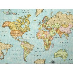 Voksdug -  blt verdenskort