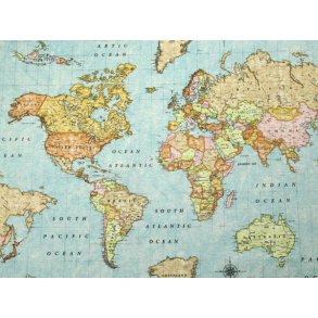 Voksdug -  blt verdenskort