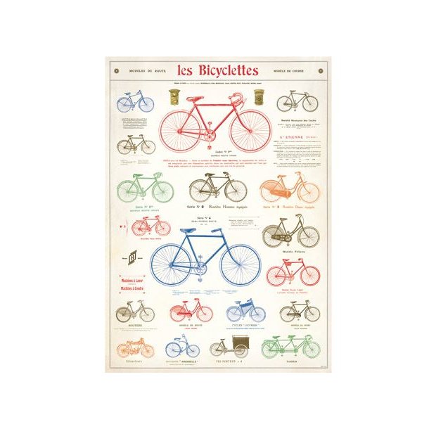 Vintage plakat Cykler - 50x70 cm.