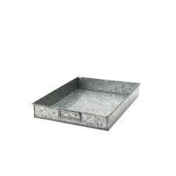 Galvaniseret stl bakke - 4x15x23 cm.