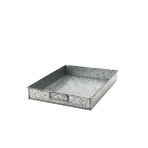 Galvaniseret stl bakke - 4x15x23 cm.