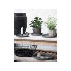 Rund metalbakke - zink - flere strrelser 