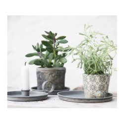 Rund metalbakke - zink - flere strrelser 